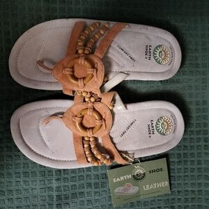Earth Shoe Beaded Leather Sandals